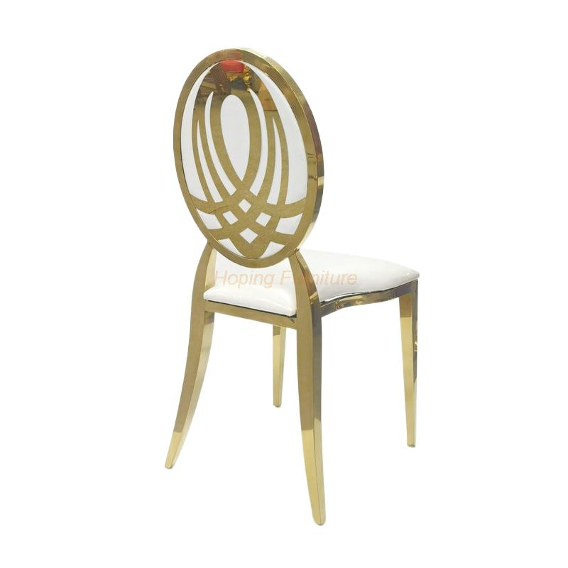Silla De Banquete Stack Chair Lightweight Cafe Chair Standard Stainless Steel Stackable Office Chair Wedding Bride Gold Metal Dining Chairs