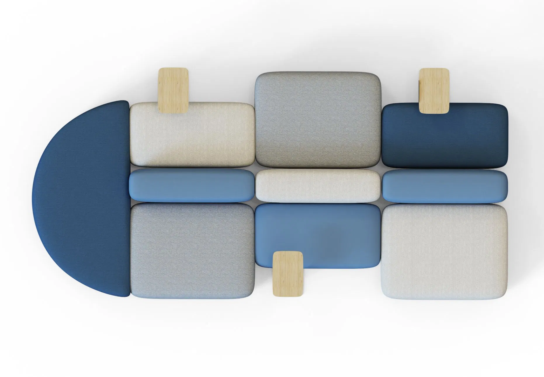 Stylish Design Modern Modular Footrest Sofa Multiple Uses Comfortable Upholstered