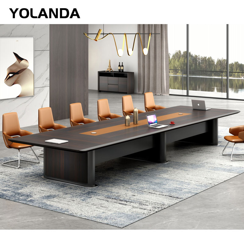 Yolanda Office Furniture Large Conference Table a Sturdy Negotiating Table Made of Wood for a Company's Meeting Room Desk