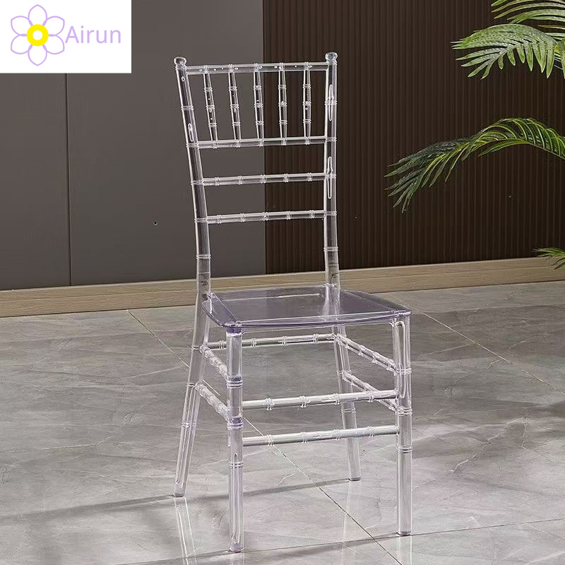 PC Transparent Clear Crystal Resin Plastic Acrylic Outdoor Hotel Wedding Event Banquet Party Restaurant Napoleon Chiavari Dining Stacking Durable Chair