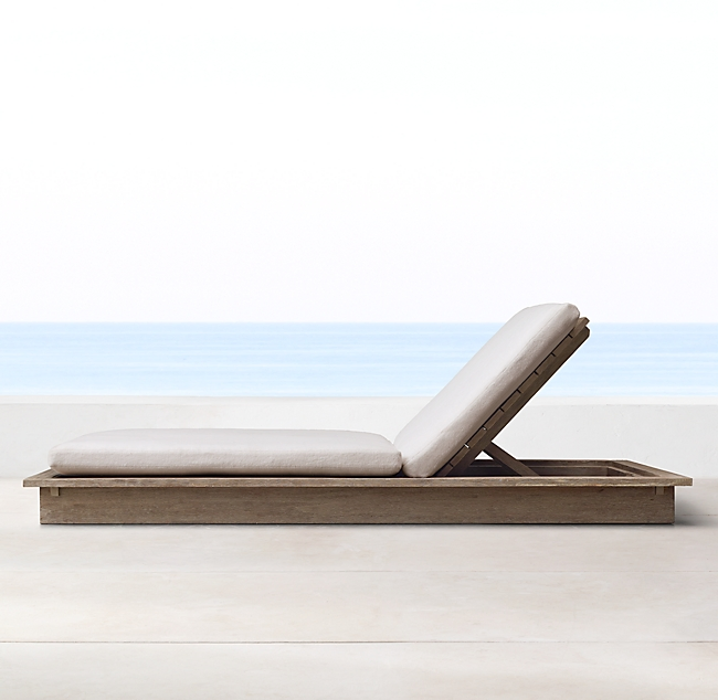 Luxury Modern Solid Wood Sunbed Hotel Poolside Teak Outdoor Lounge Chair Garden Wooden Chiase Lounge