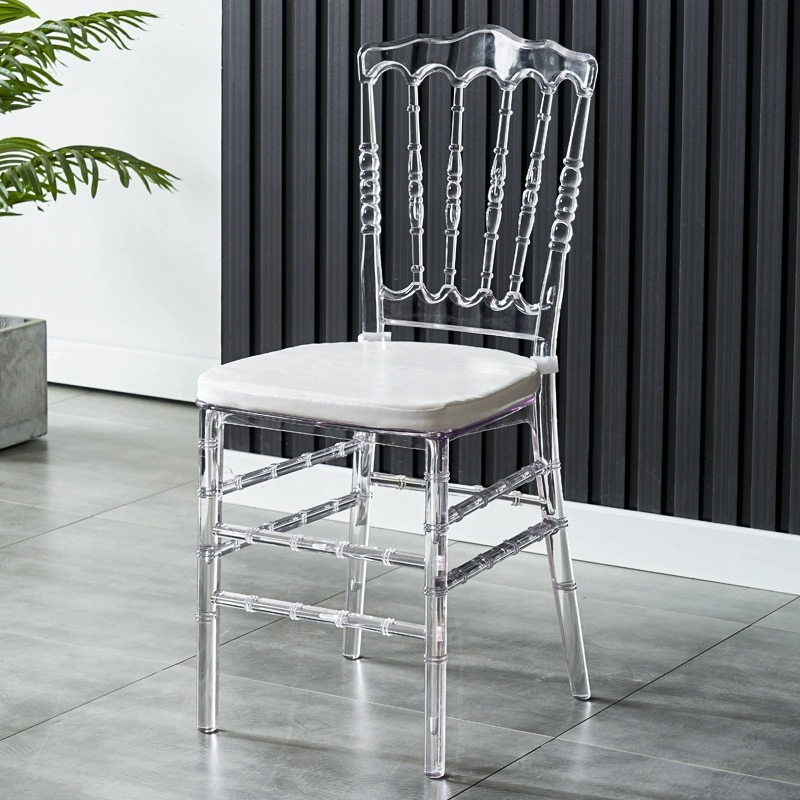 White Transparent Phoenix Napoleon Clear Crystal Plastic Acrylic Resin Tiffany Chiavari Wedding Chair