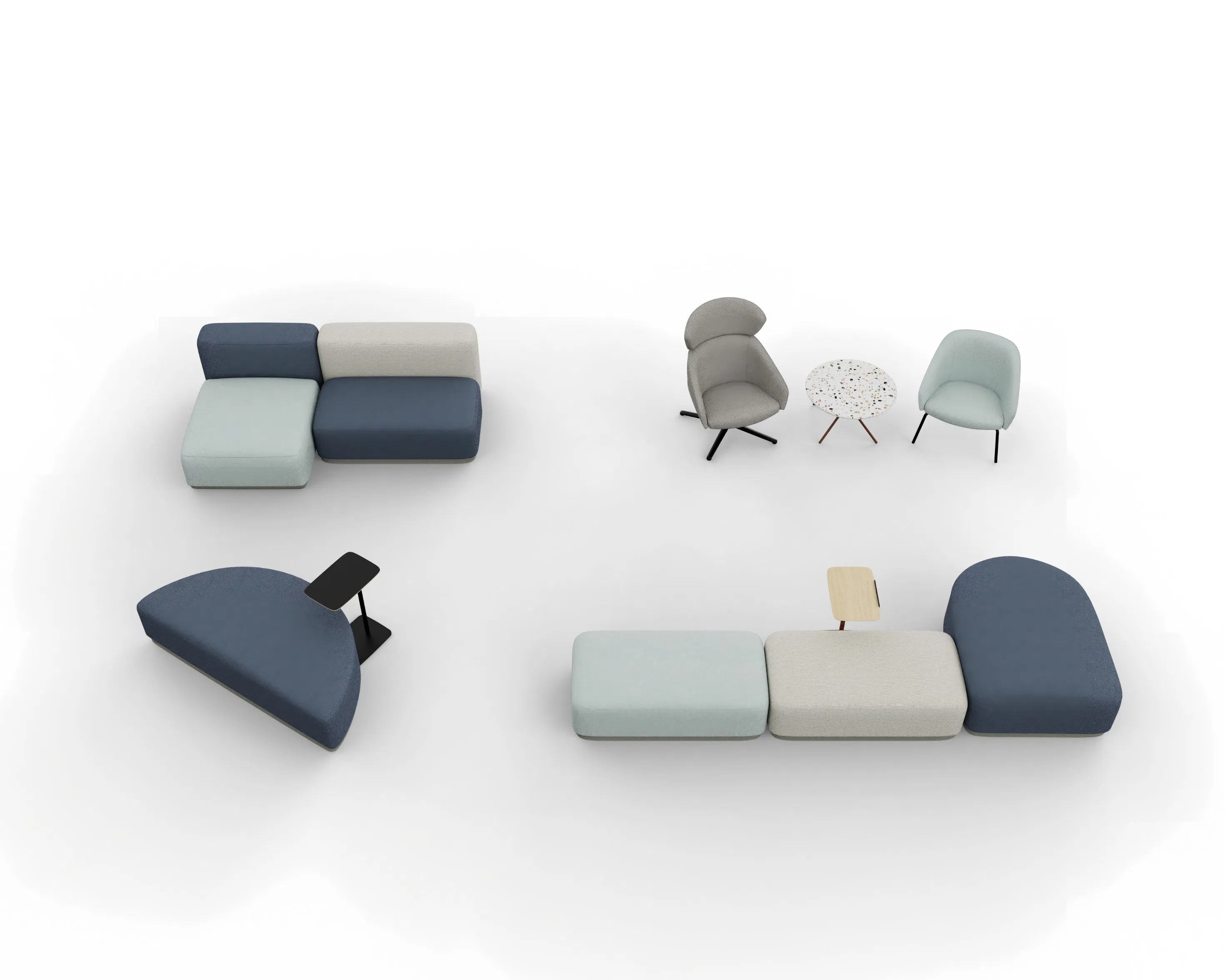 Stylish Design Modern Modular Footrest Sofa Multiple Uses Comfortable Upholstered