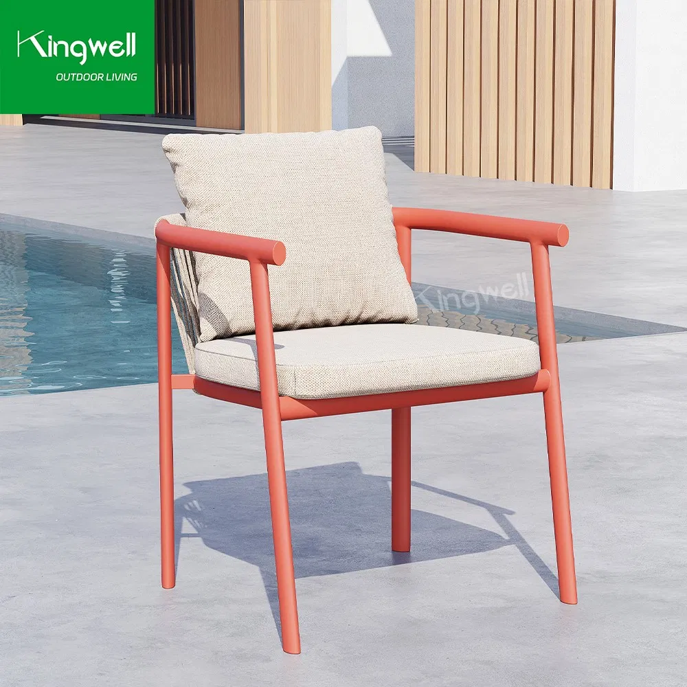 High Quality Customized Metal Cafe Aluminum Chair Garden Furniture Stackable Outdoor Chairs