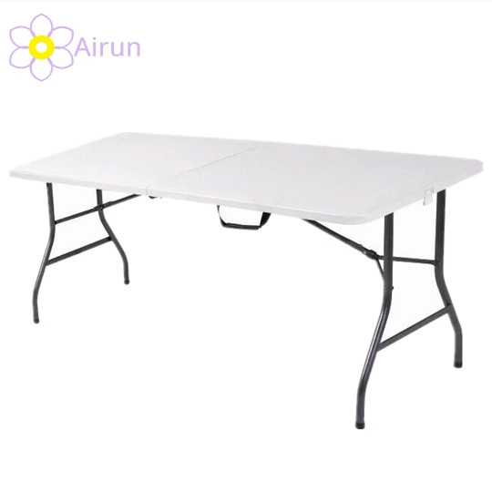 Outdoor Garden Furniture 6FT X 2.4FT Rectangle White Plastic HDPE Folding Foldable Table for Parites Events Wedding Catering