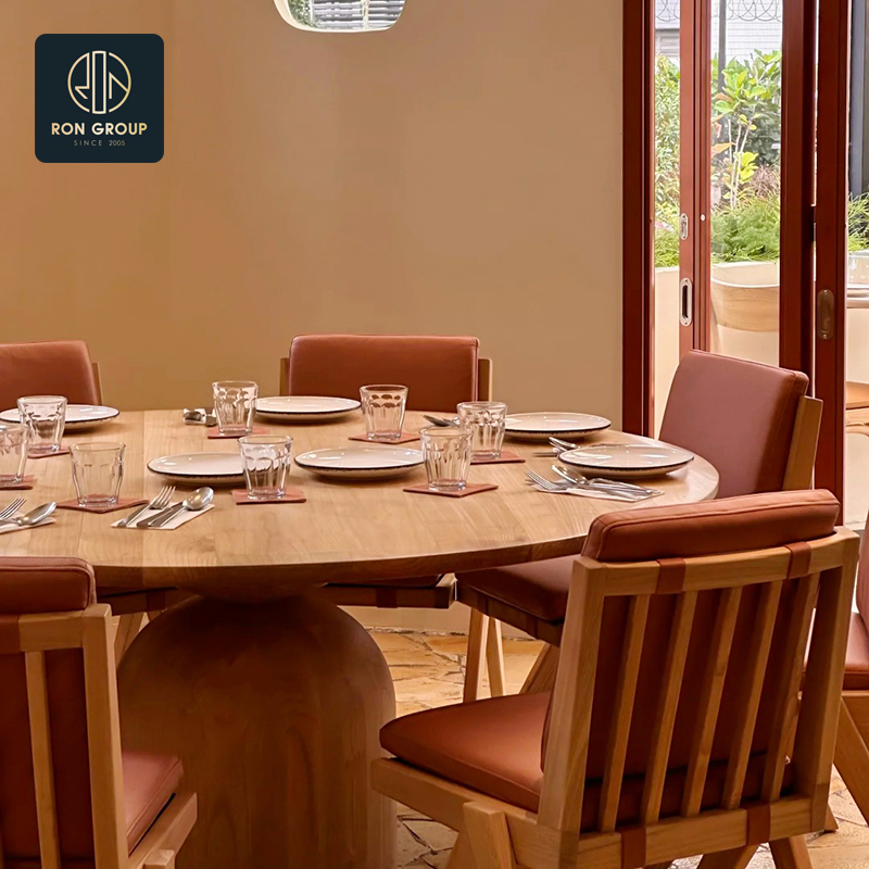 Luxury Brown Leather Modular Restaurant Sofa with Booth Seating for Cafe and Restaurant Set