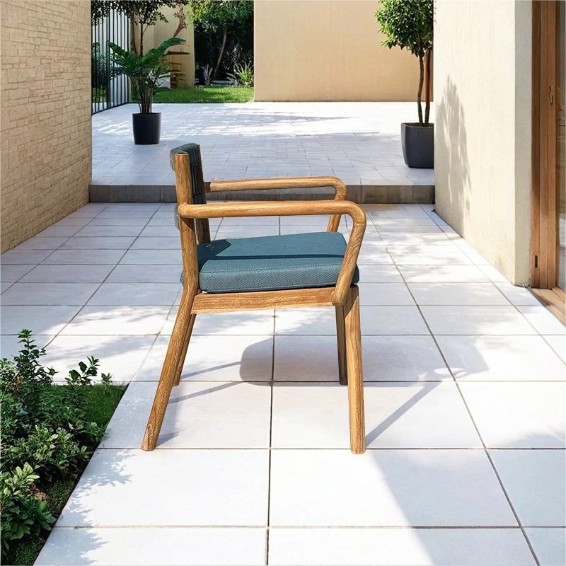 Patio Outdoor Stackable Home Hotel Aluminum Furniture Garden Cafe Armrest Chair