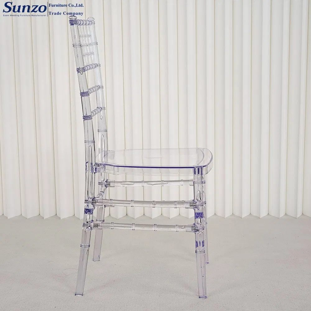 Modern Stackable Transparent Clear Plastic Acrylic Hotel Wedding Party Chiavari Chairs for Event