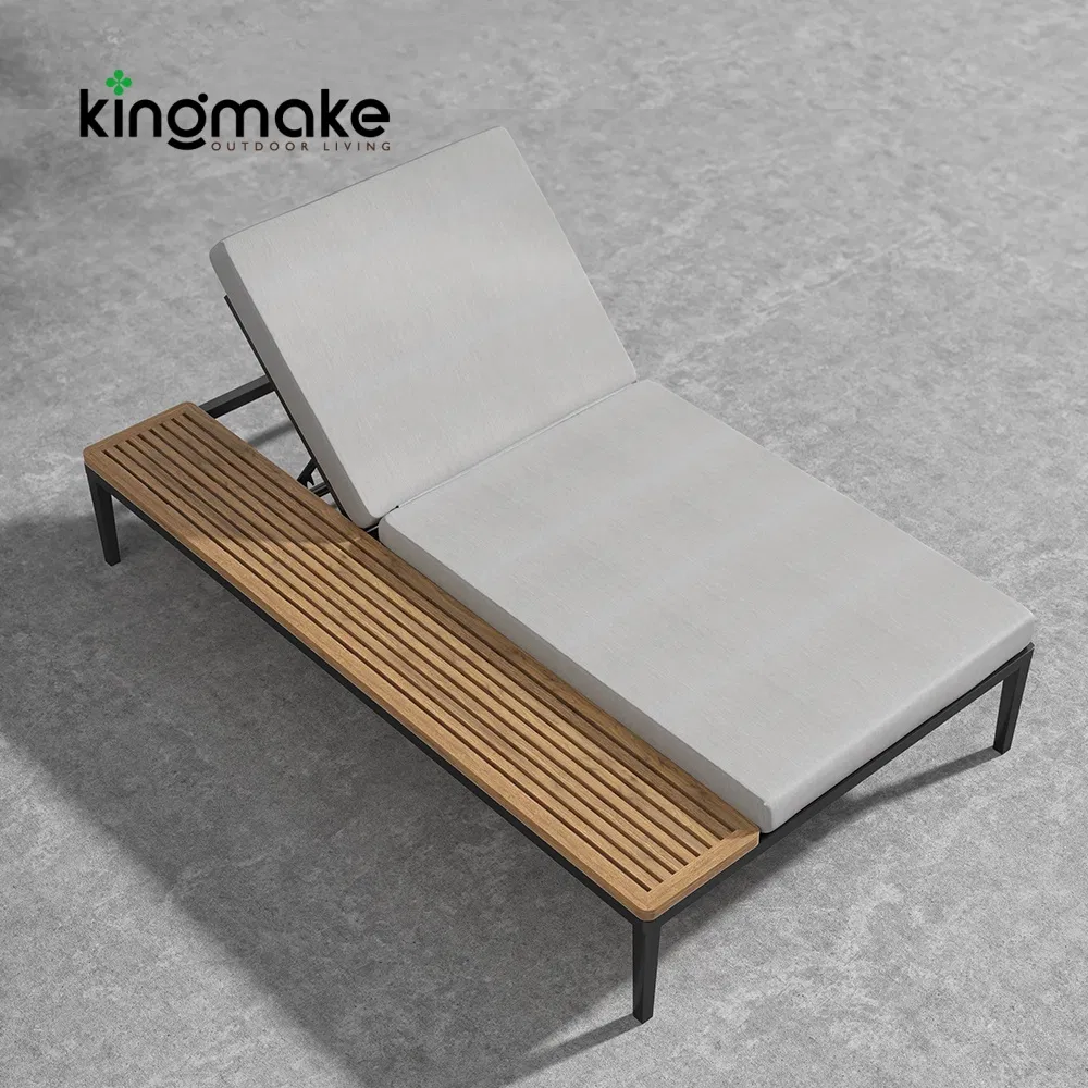 Outdoor Chaise Lounge with Weather-Resistant Cushioni Luxury Poolside Lounge Chair for Beach