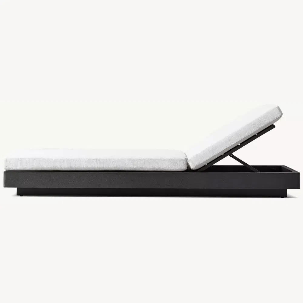 Poolside Wooden Sunbed Luxury Hotel SPA Project Outdoor Sling Chaise Sun Lounger