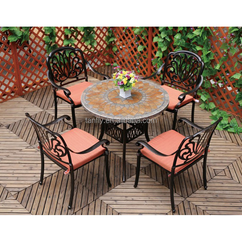 Outdoor Aluminum Garden Furniture Dining Set Chair Table Set for Patio Use