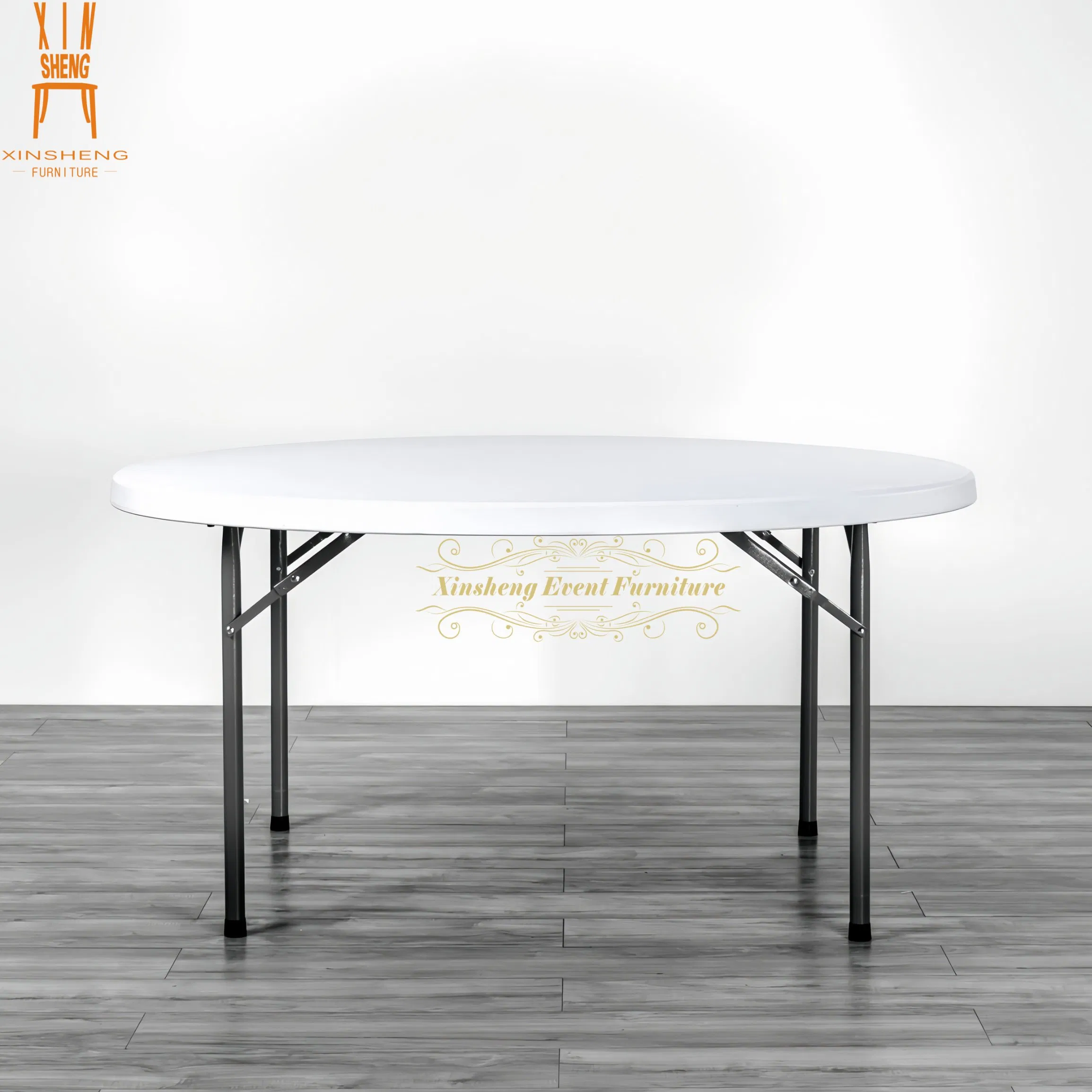 Events Party Wedding Outdoor 6FT 5FT 4FT HDPE Round White Foldable Plastic Banquet Tables