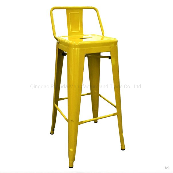 Industrial Design Stools with Back Rests Modern Stackable Restaurant Cafe Bar Chair Metal Tolix Dining Chair Tolix Stool with Small Backrest Pauchard Style