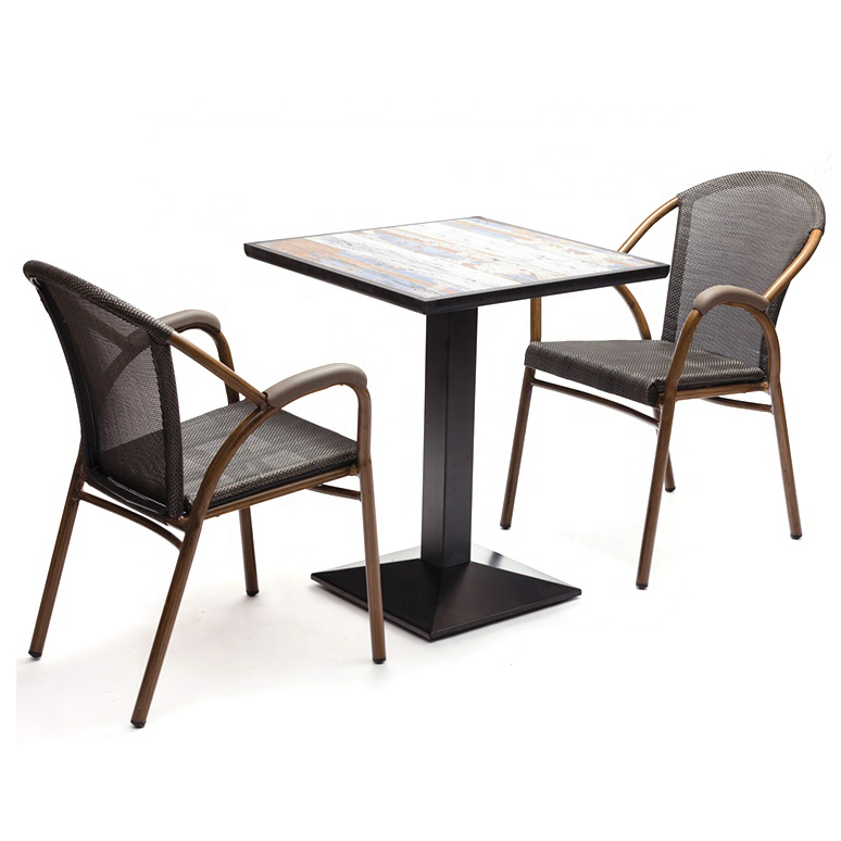 Heavy Duty Cast Iron Base All Weather Carbon Steel Resistance Outdoor Bistro Restaurant Bar Table