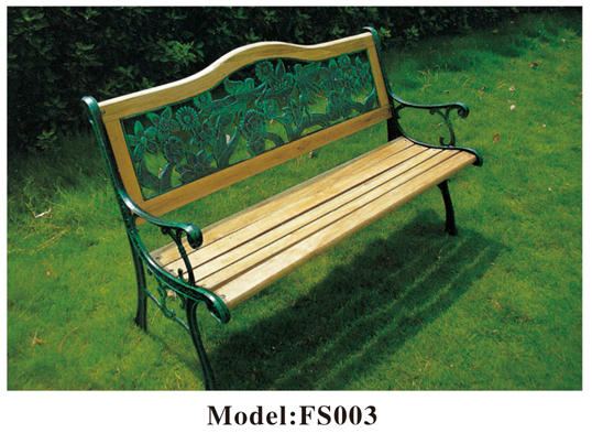 Durable Outdoor Metal Wooden Bench for Garden Park - Weather Resistant Garden Chair