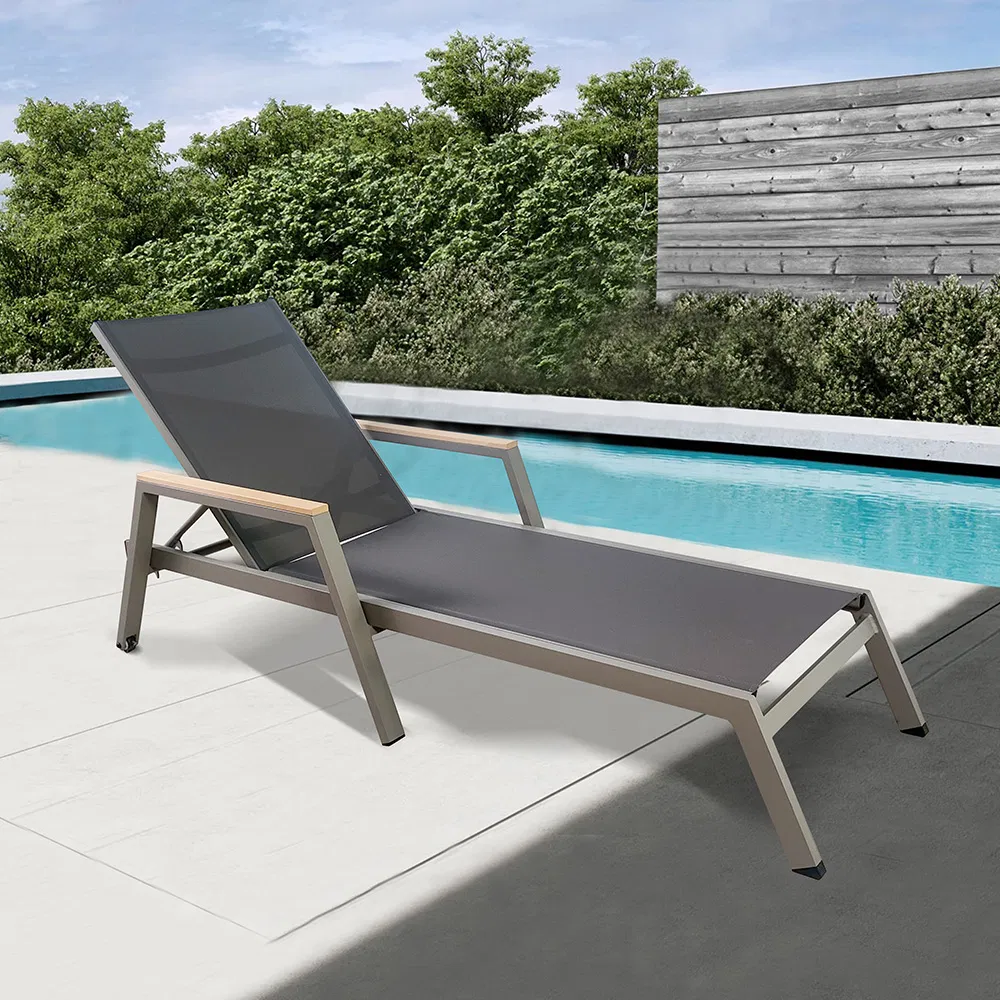 Swimming Pool Aluminum Sling Sun Lounger Luxury Beach Poolside Outdoor Chairse Lounge