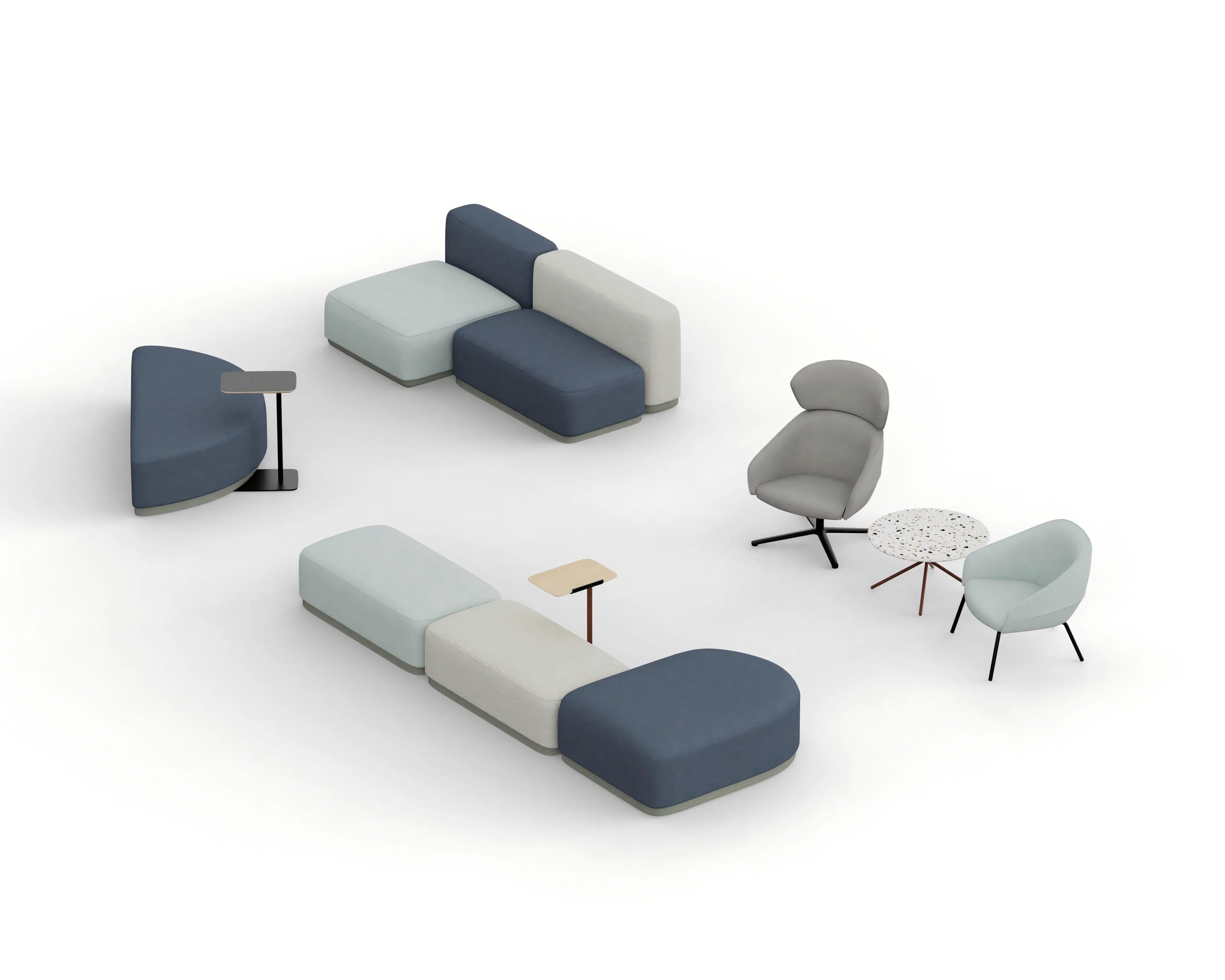 Stylish Design Modern Modular Footrest Sofa Multiple Uses Comfortable Upholstered