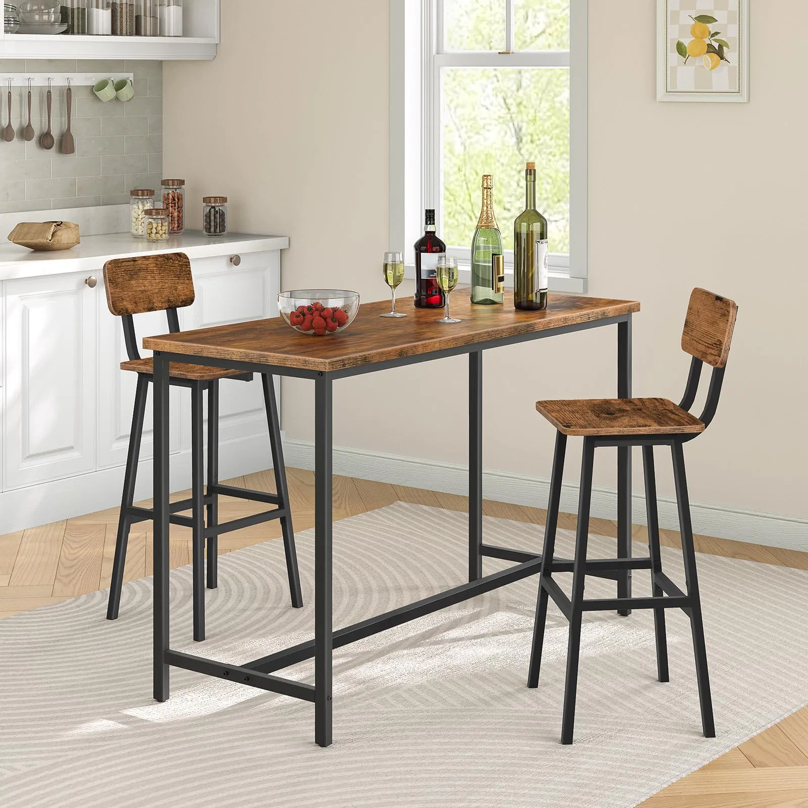 27.8" Tall Counter Bar Stools with Industrial Style