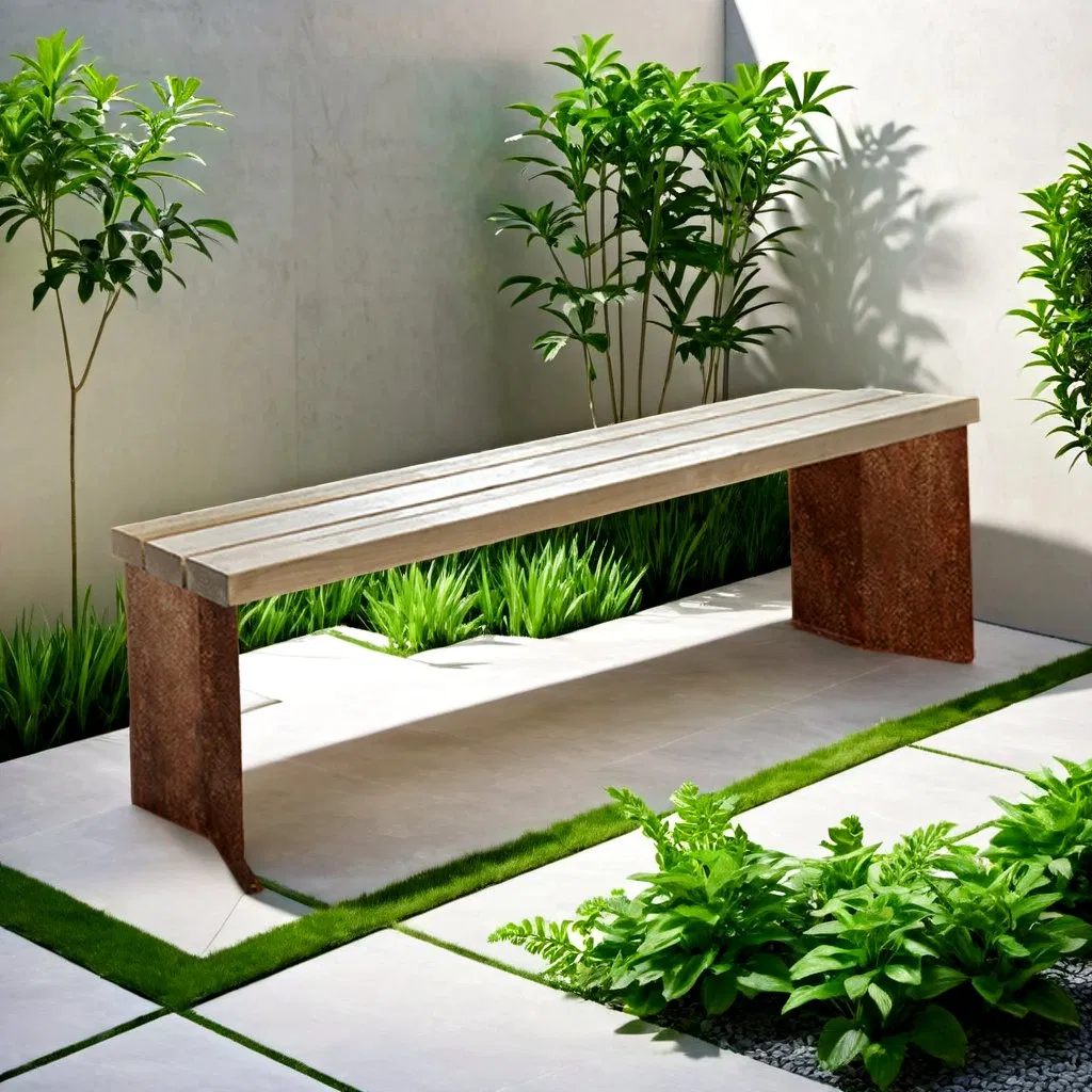 Elegant Classic Steel Garden Bench for Outdoor Spaces