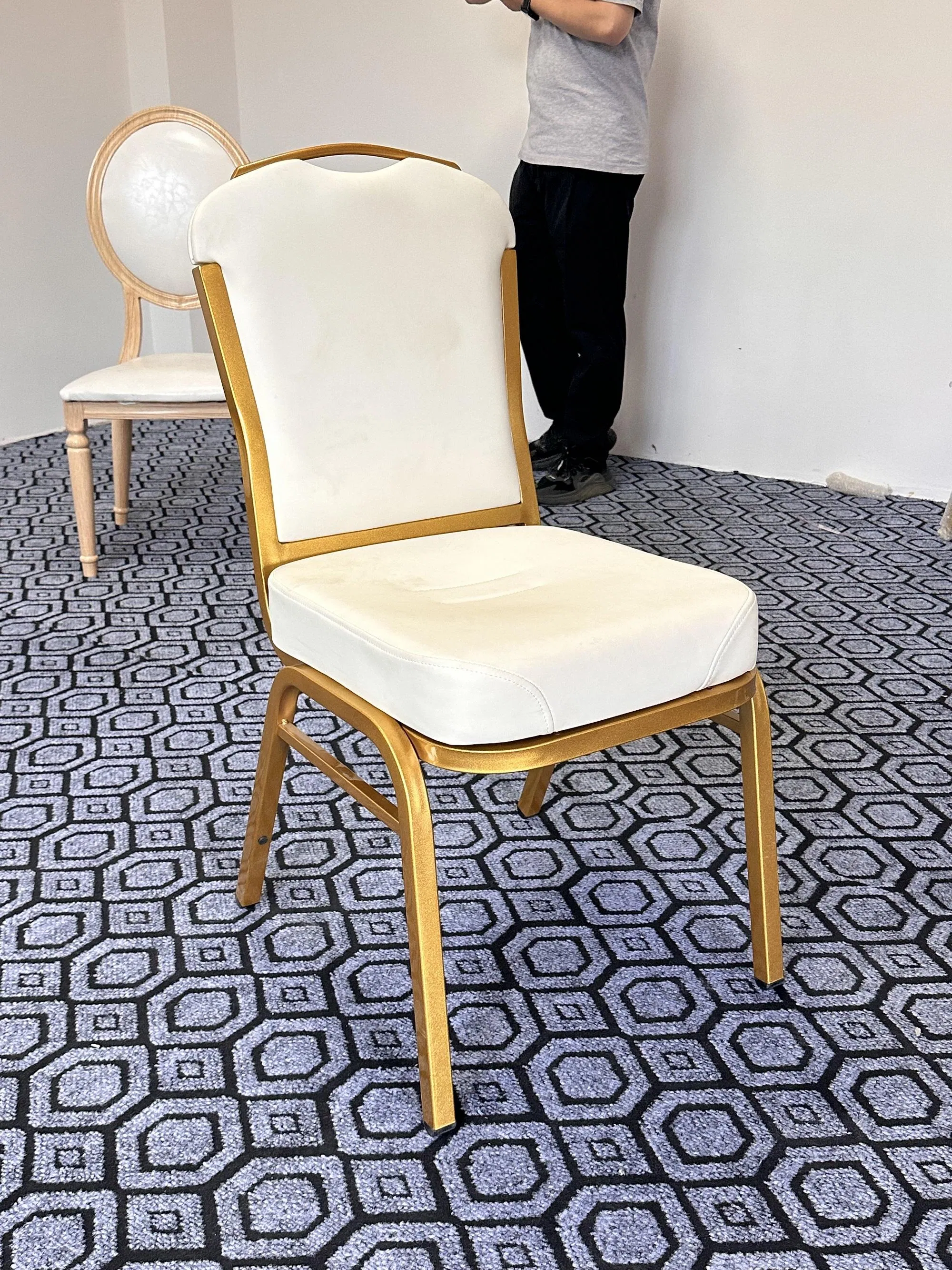 Premium Gold Chiavari Chairs with Metal Frame Dinning Weddings Church Chair