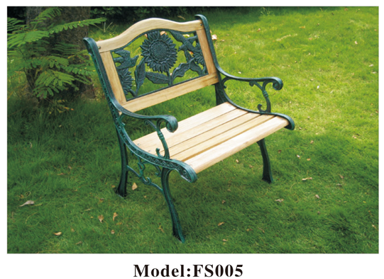 Durable Outdoor Metal Wooden Bench for Garden Park - Weather Resistant Garden Chair
