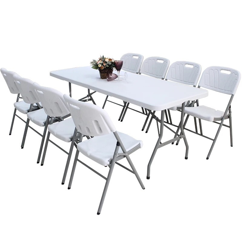 6FT Outdoor Garden Furniture Rectangle Portable Plastic Folding Table for Parties Events