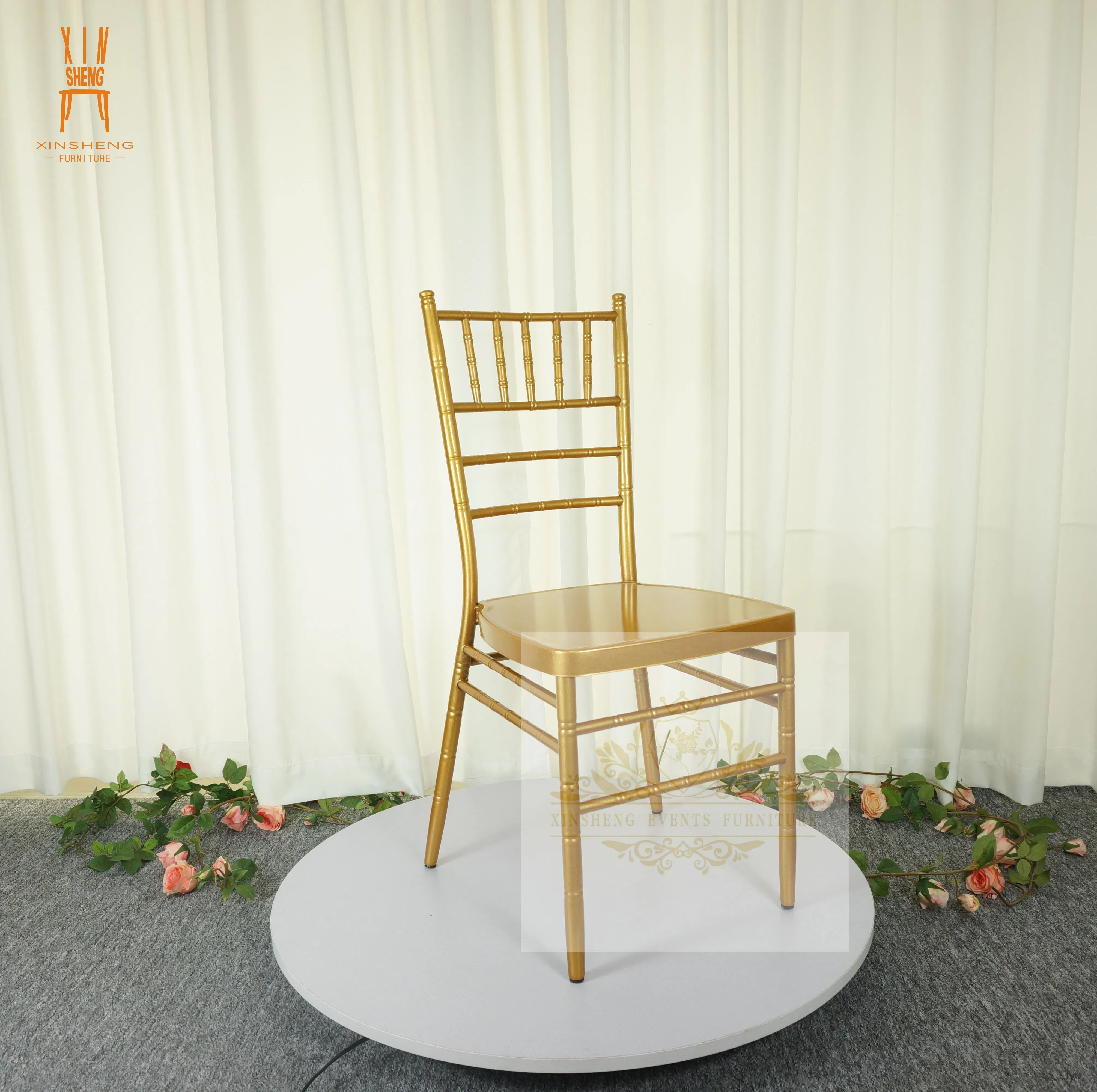 D25 Tube Gold Metal Chiavari Chair for Dining Banquet Wedding Chiavari Events