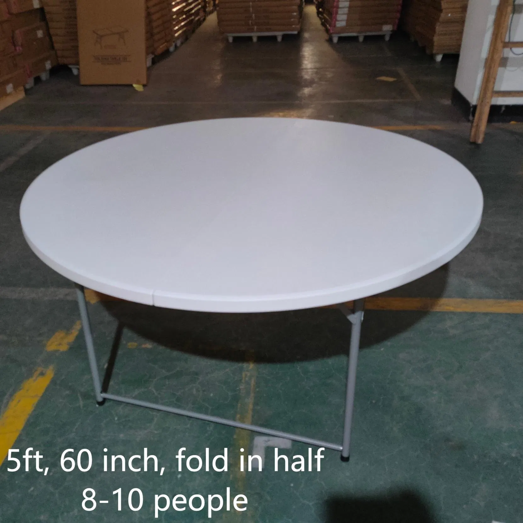 Wholesale 5FT Portable Foldable Party Dining Wedding Events 60 Inch White Plastic Round Folding Table