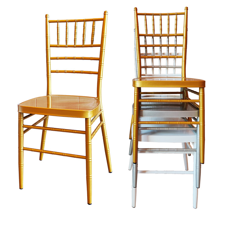Stacking Gold Modern Banquet Restaurant Dining Tiffany Chiavari Wedding Chair with Cushion