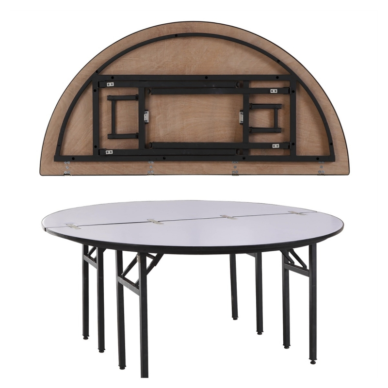 White Round Plastic Folding Wedding Banquet Table Folding Table for Events