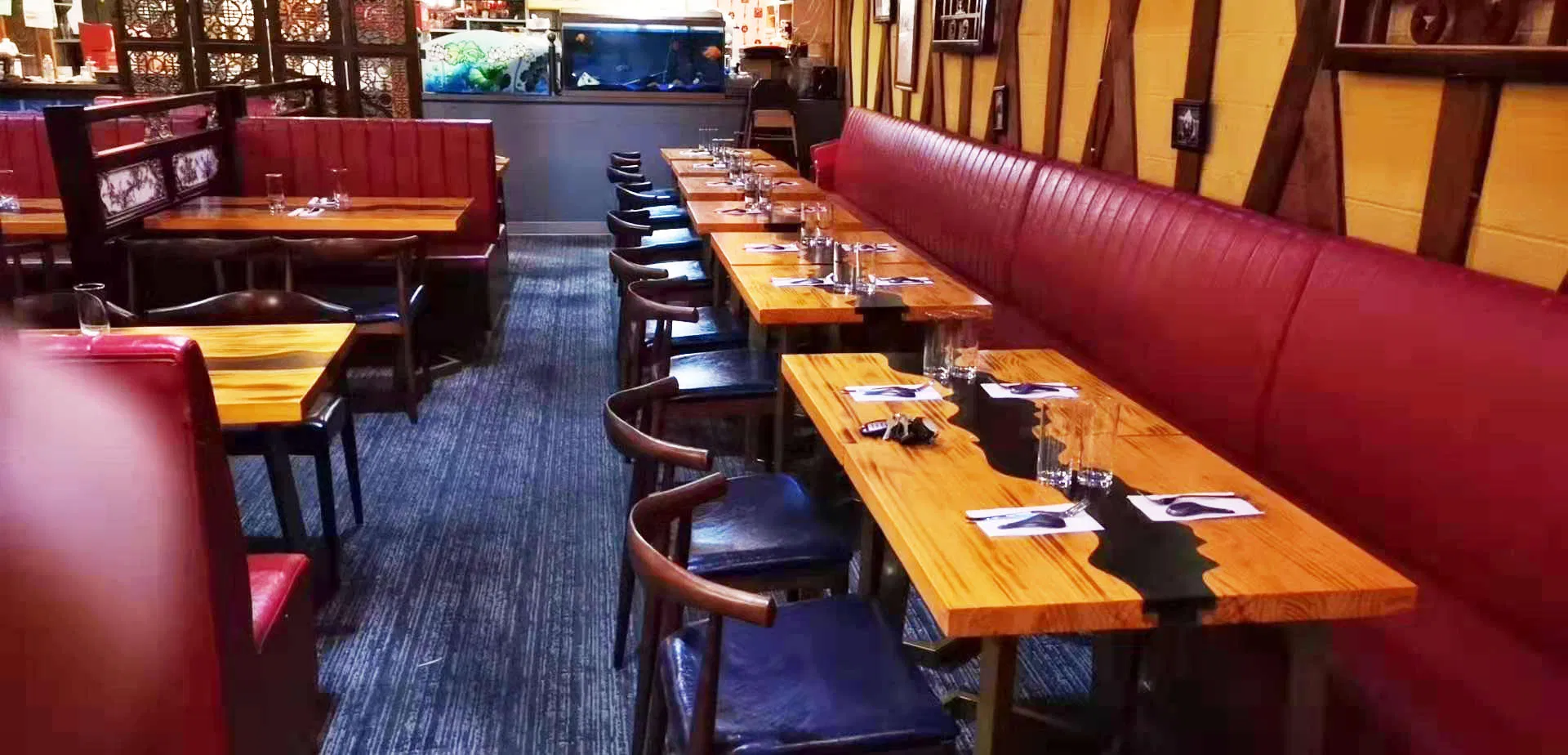 High Quality Modern Restaurant Booth Seating Anchor to Floor
