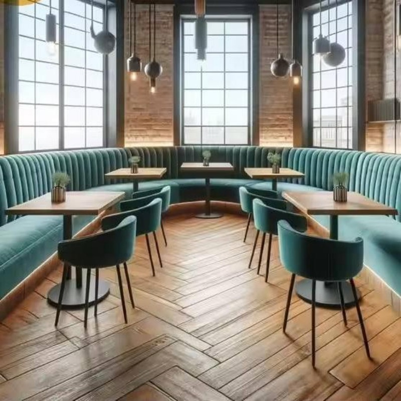 Modular Space-Saving Free 3D Design Easy Clean Commercial Booth Seating