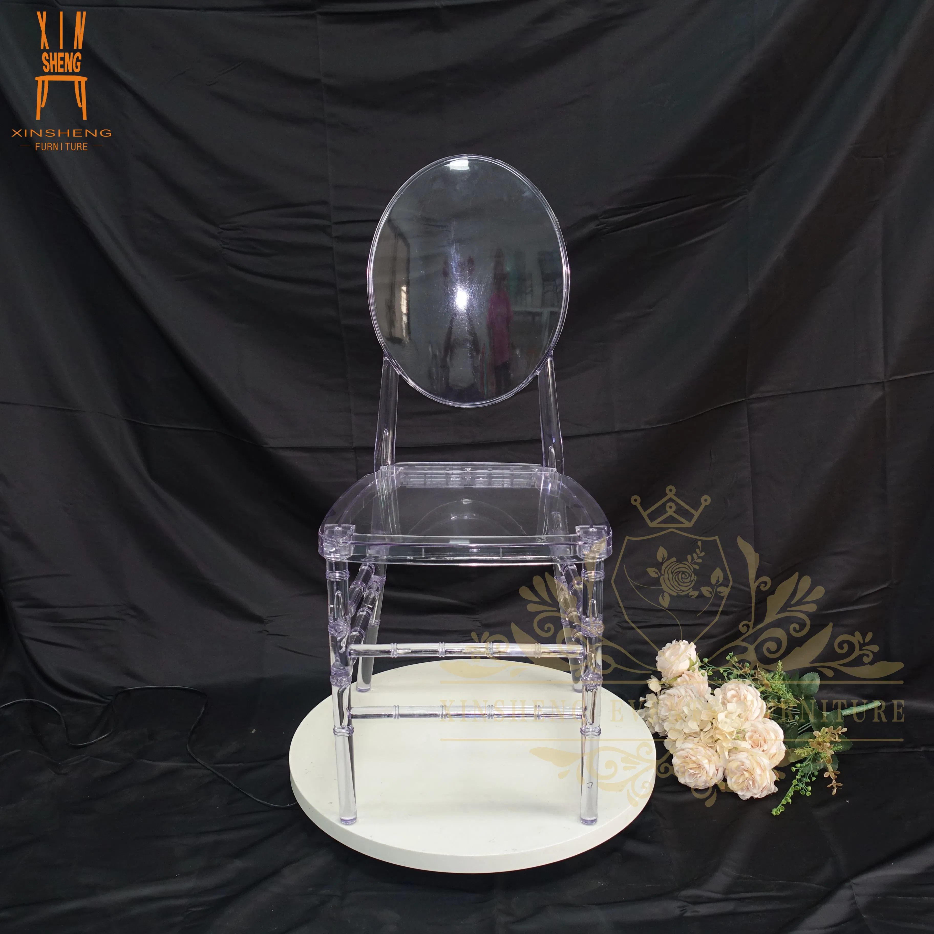 Event Party Plastic Transparent Acrylic Crystal Resin Clear Phoenix Chiavari Wedding Chair
