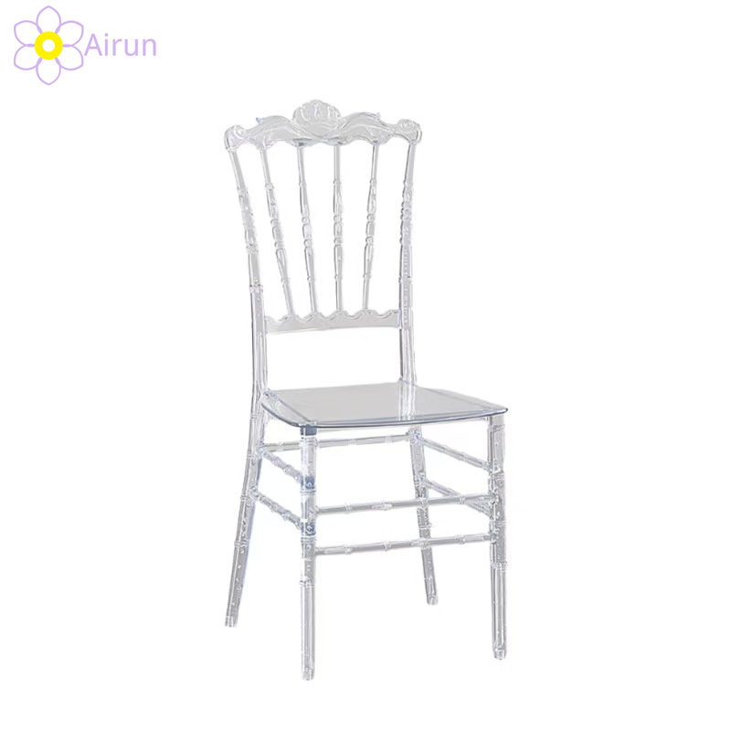 PC Transparent Clear Crystal Resin Plastic Acrylic Outdoor Hotel Wedding Event Banquet Party Restaurant Napoleon Chiavari Dining Stacking Durable Chair