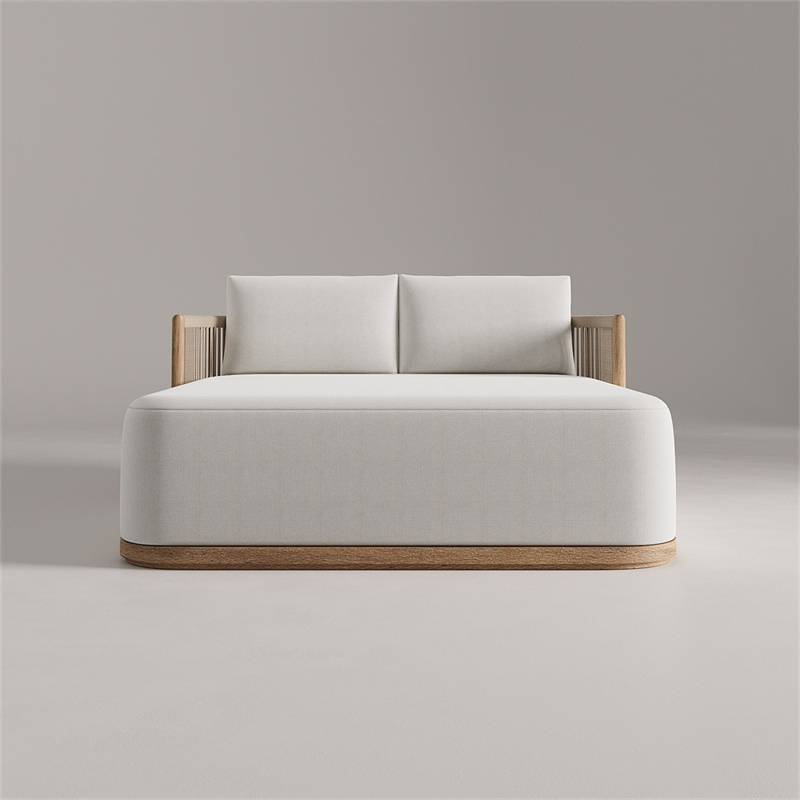 Luxury Teak Double Sun Lounger for Hotel Poolside Relaxation