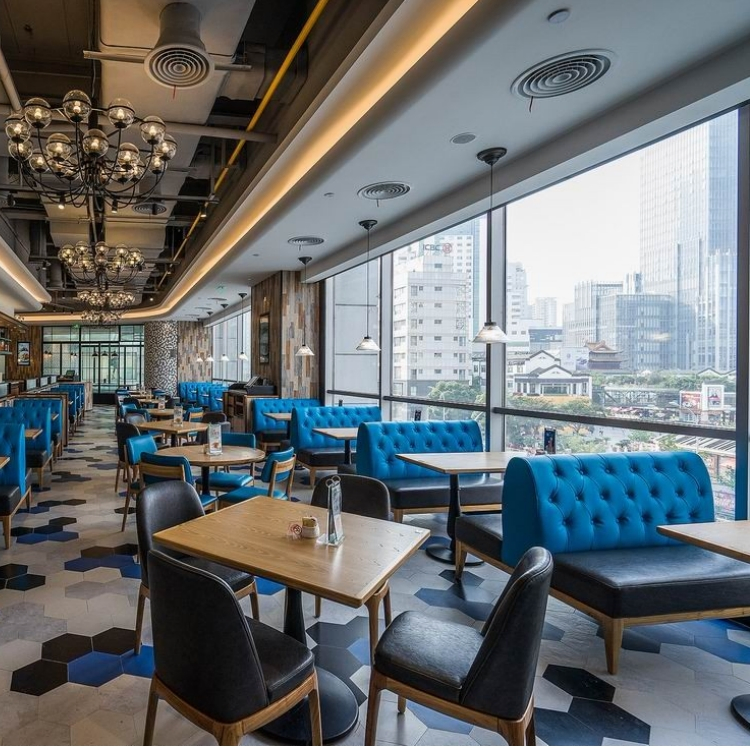 Xijiayi Luxury Upholstered Restaurant Furniture Set with High Back Design