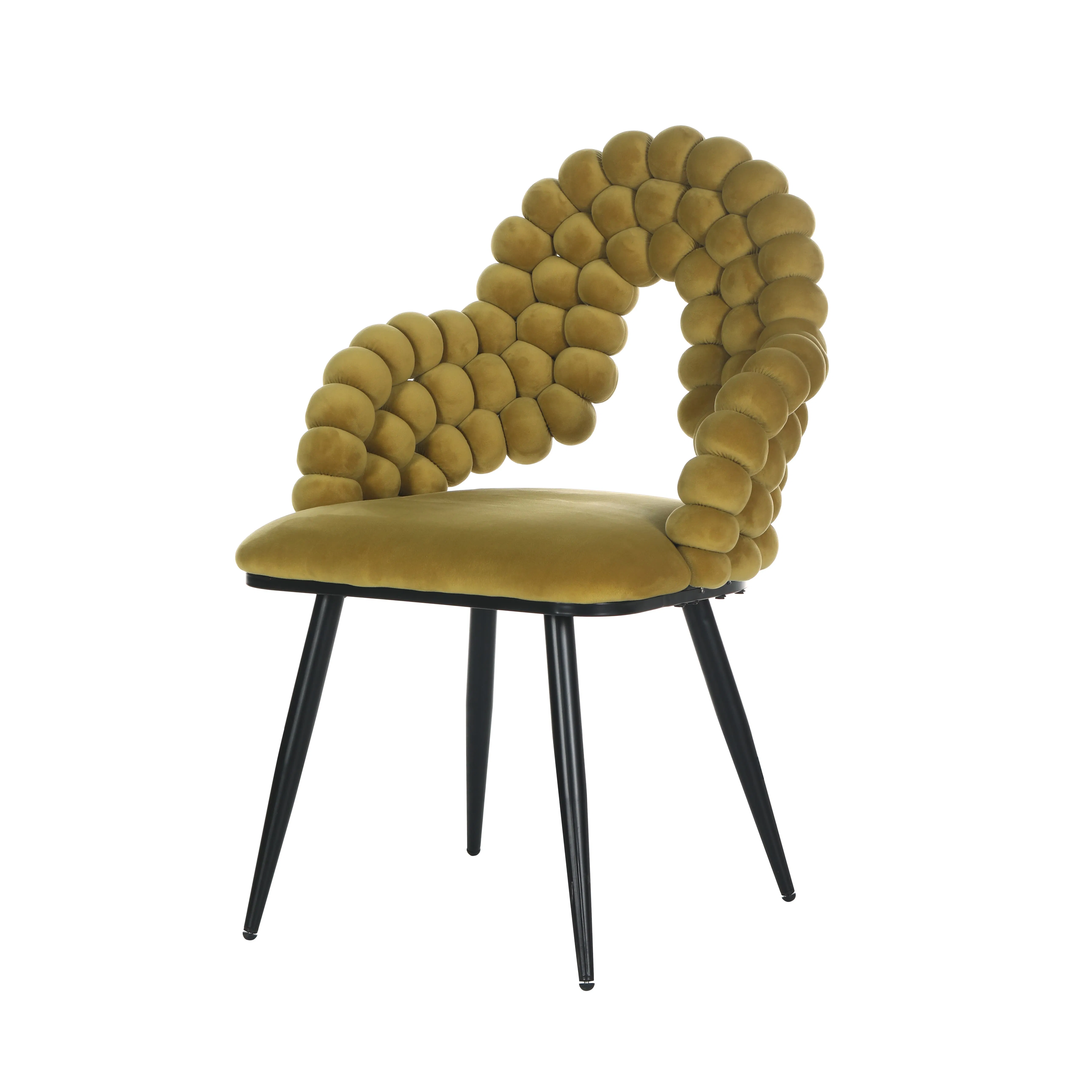 2023 Hot Sell Woven Rope Outdoor Stackable Wholesale Iron Frame Metal Patio Cafe Garden Dining Chair with Waterproof Cushion