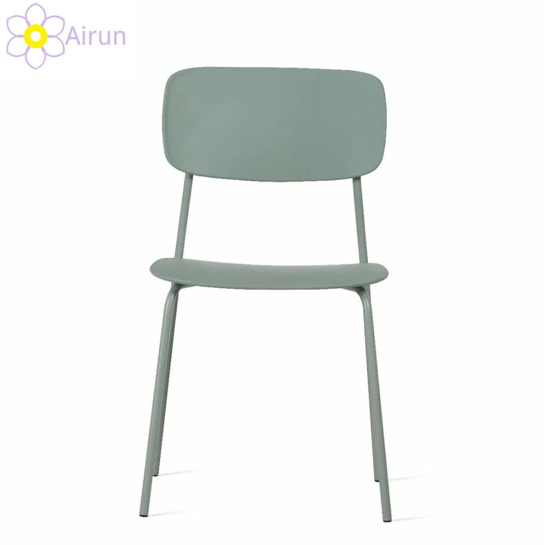 Modern Metal Iron Industrial Style Stackable Nordic Simple Home Dining Room Furniture Fashion Restaurant Waiting Single Dining Leisure PP Plastic Cafe Chair