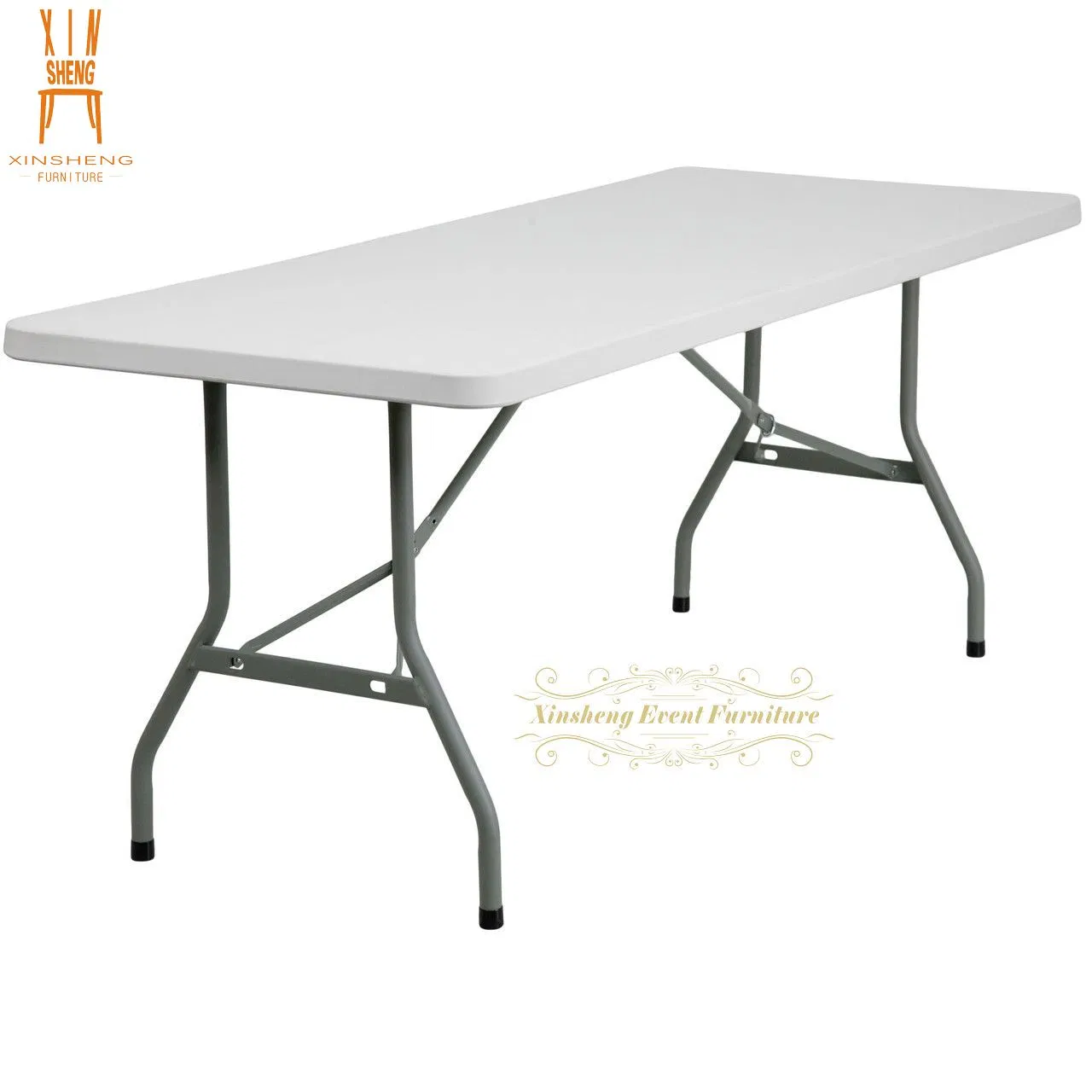 Portable Folding White Rectangular Plastic Outdoor Furniture Folding Tables for Banquet Event Party Catering Dining Camping