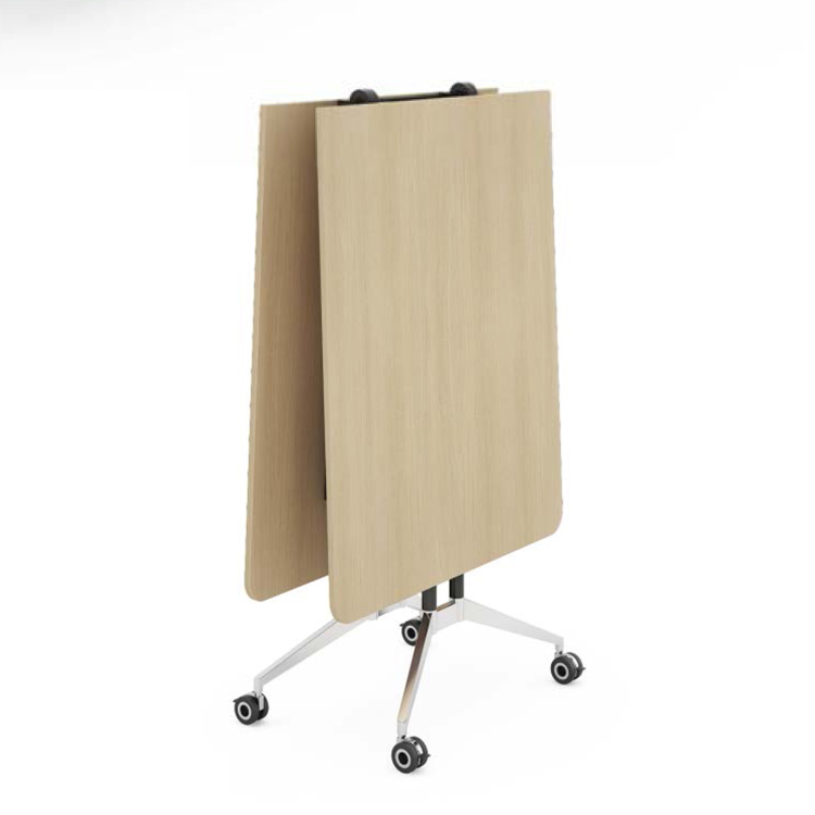 Saving Space Office Meeting Room Melamine Foldable Conference Dining Table with Wheels