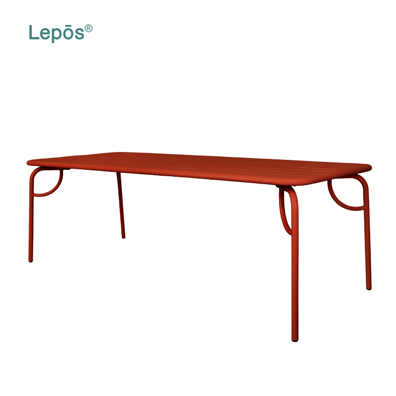 Customize Multi-Color Patio Villa Garden Hotel Furniture Project Metal Dining Table and Chairs Bench Aluminum Outdoor Tables Set