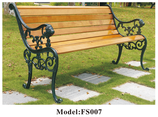 Durable Outdoor Metal Wooden Bench for Garden Park - Weather Resistant Garden Chair