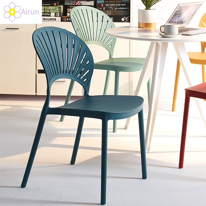 Stackable Dining Chairs Living Room Furniture Colorful Indoor Outdoor Study Home Office Bar Restaurant Cafe PP Plastic Resin Kitchen Garden Shell Chair
