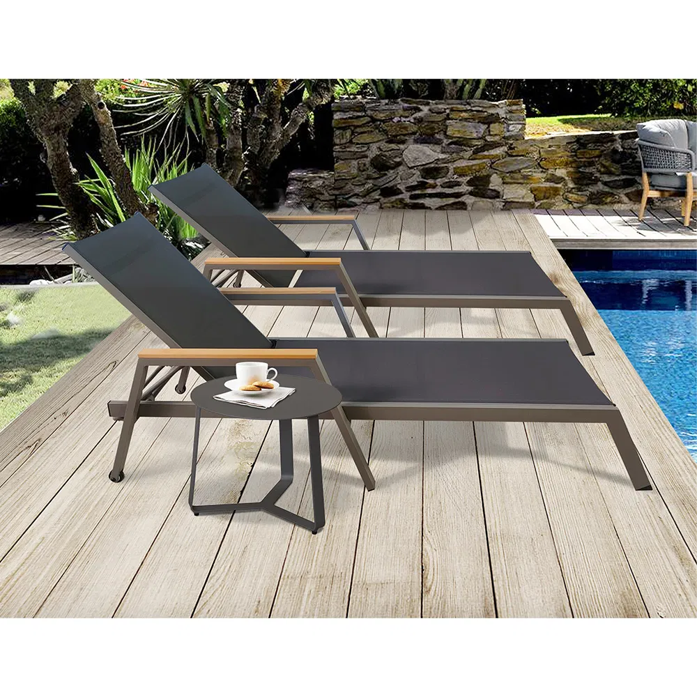 Swimming Pool Aluminum Sling Sun Lounger Luxury Beach Poolside Outdoor Chairse Lounge