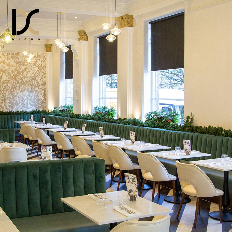 Modern European Style Hotel Lobby Cafe Bespoke Upholstered Pink Booth Seating