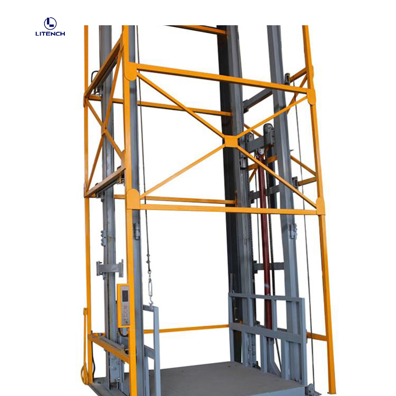 Lifting Height 3-15 Meters Hydraulic Lift Warehouse Guide Rail Cargo Lift Platform