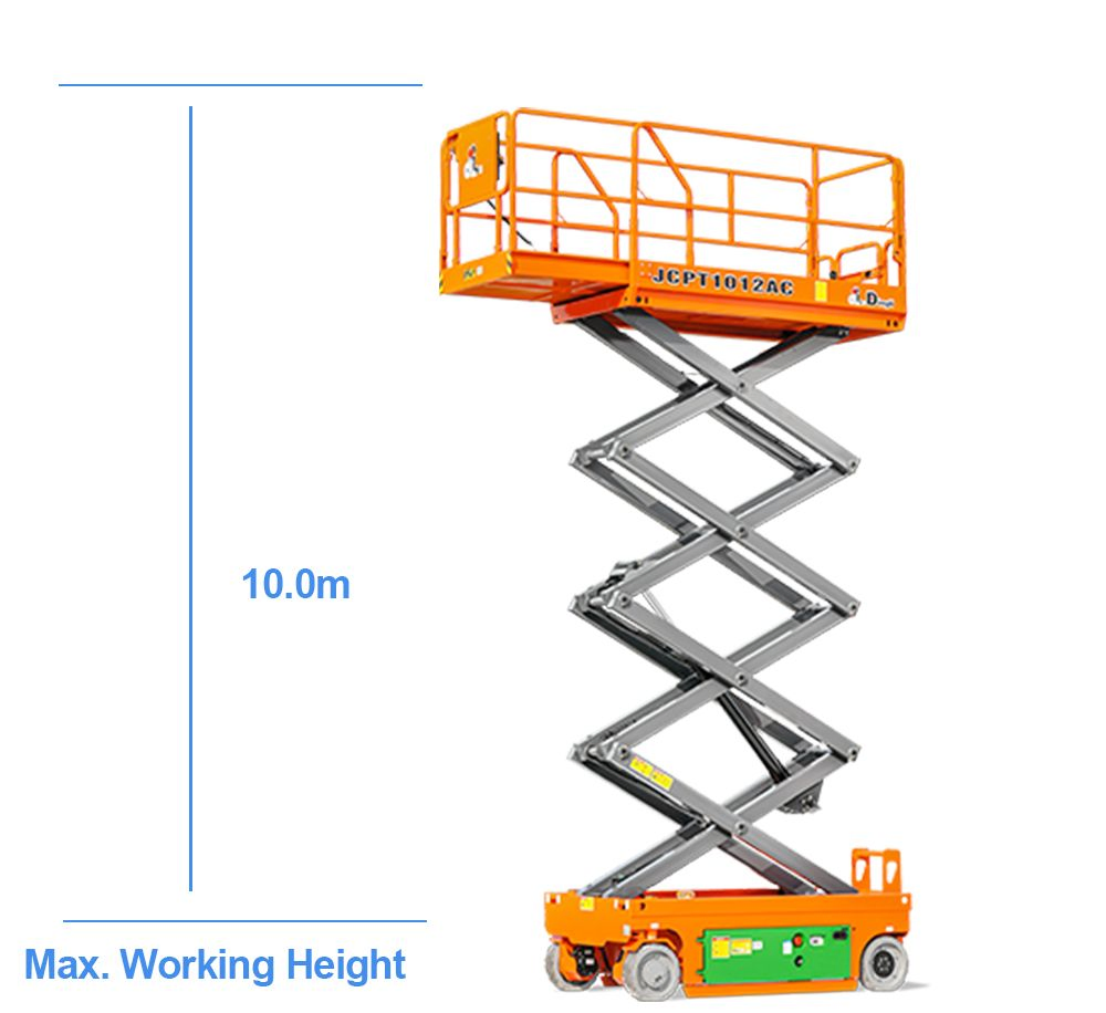 Chinese Famous Brand 10m Lift Height Electric Mobile Hydraulic Scissor Lift Jcpt1012AC