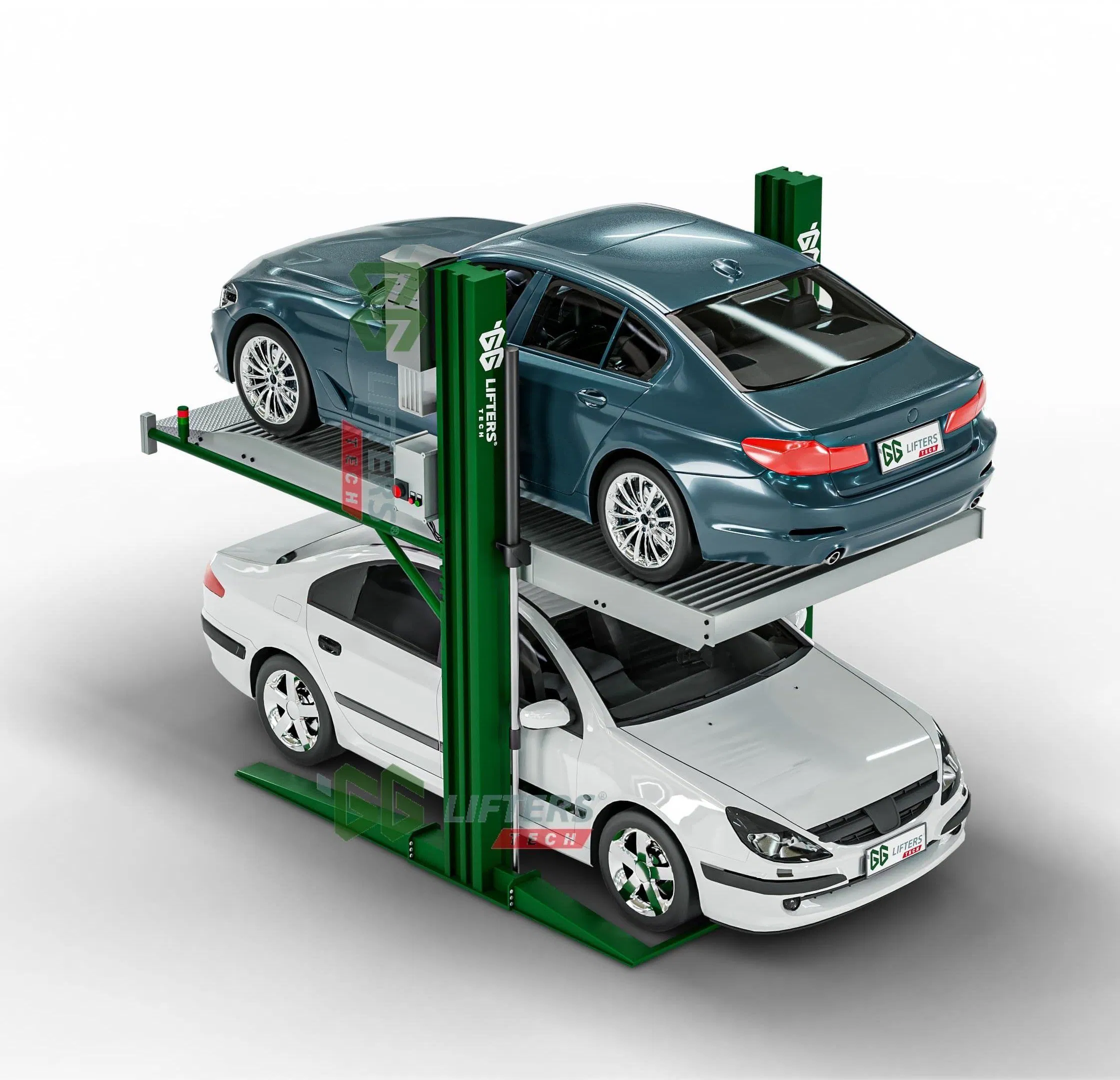 2 post auto parking car lift parking double deck platform auto car equipment garage auto lift hydraulic parking system