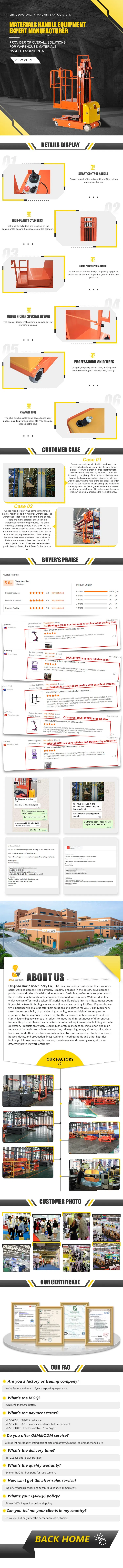 Self-Propelled Stock Order Picker Warehouse Platform