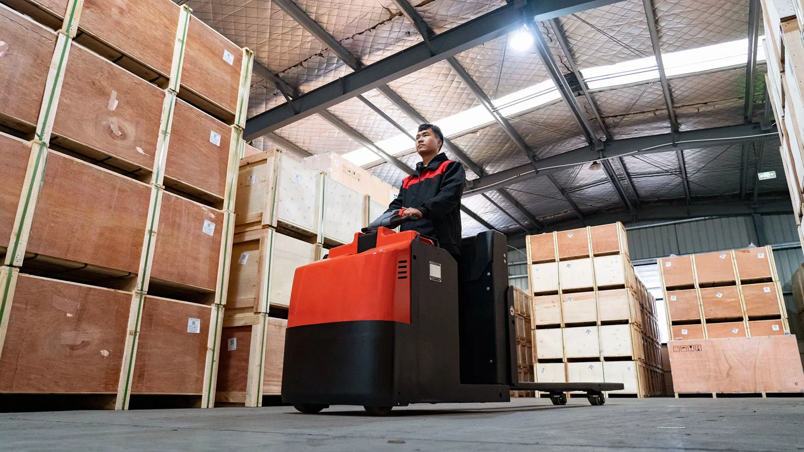 2.0t High Speed Battery Pallet Jack Medium Level Electric Lift Order Picker